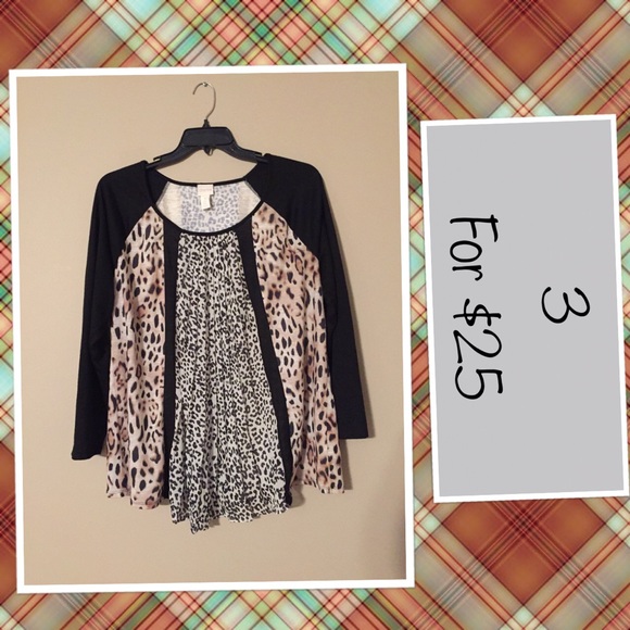 Chico’s animal print cheetah tunic top 3 (xl) - Picture 1 of 5
